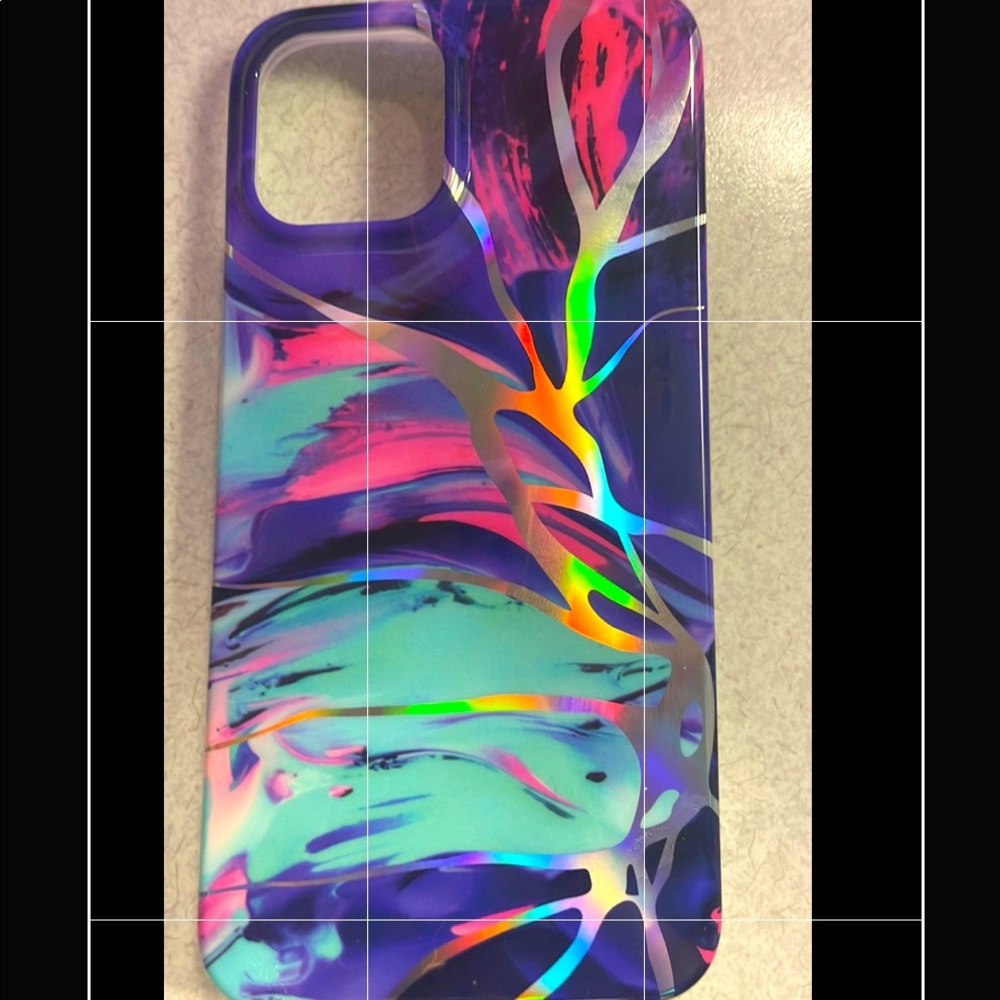 Laser cut reflective iphone 12 pro Max case.
